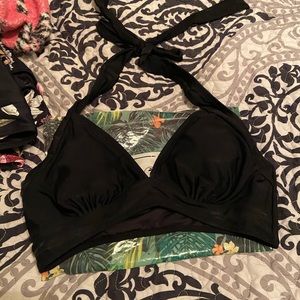 Black halter and high waisted swimsuit